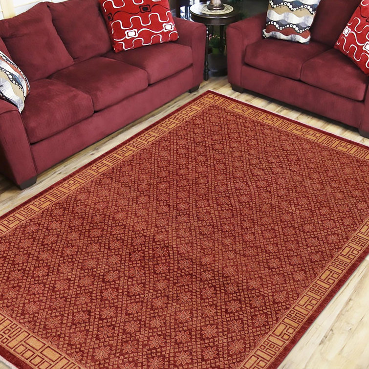 Oriental Handmade Hand-Knotted Rectangle 8'8'' x 11'8'' Wool Area Rug in  Red/Brown